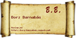 Borz Barnabás névjegykártya