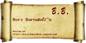 Borz Barnabás névjegykártya