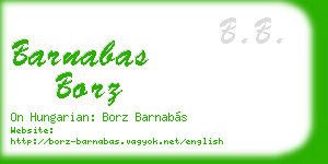 barnabas borz business card